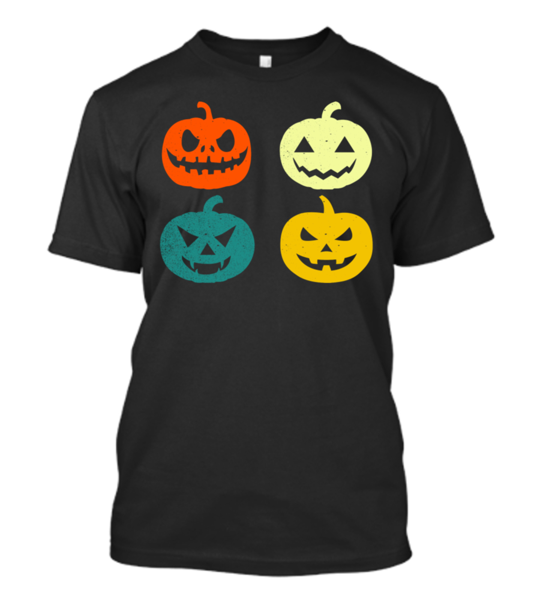 Vintage Pumpkin Funny Jack-O'-Lantern Faces T-Shirt