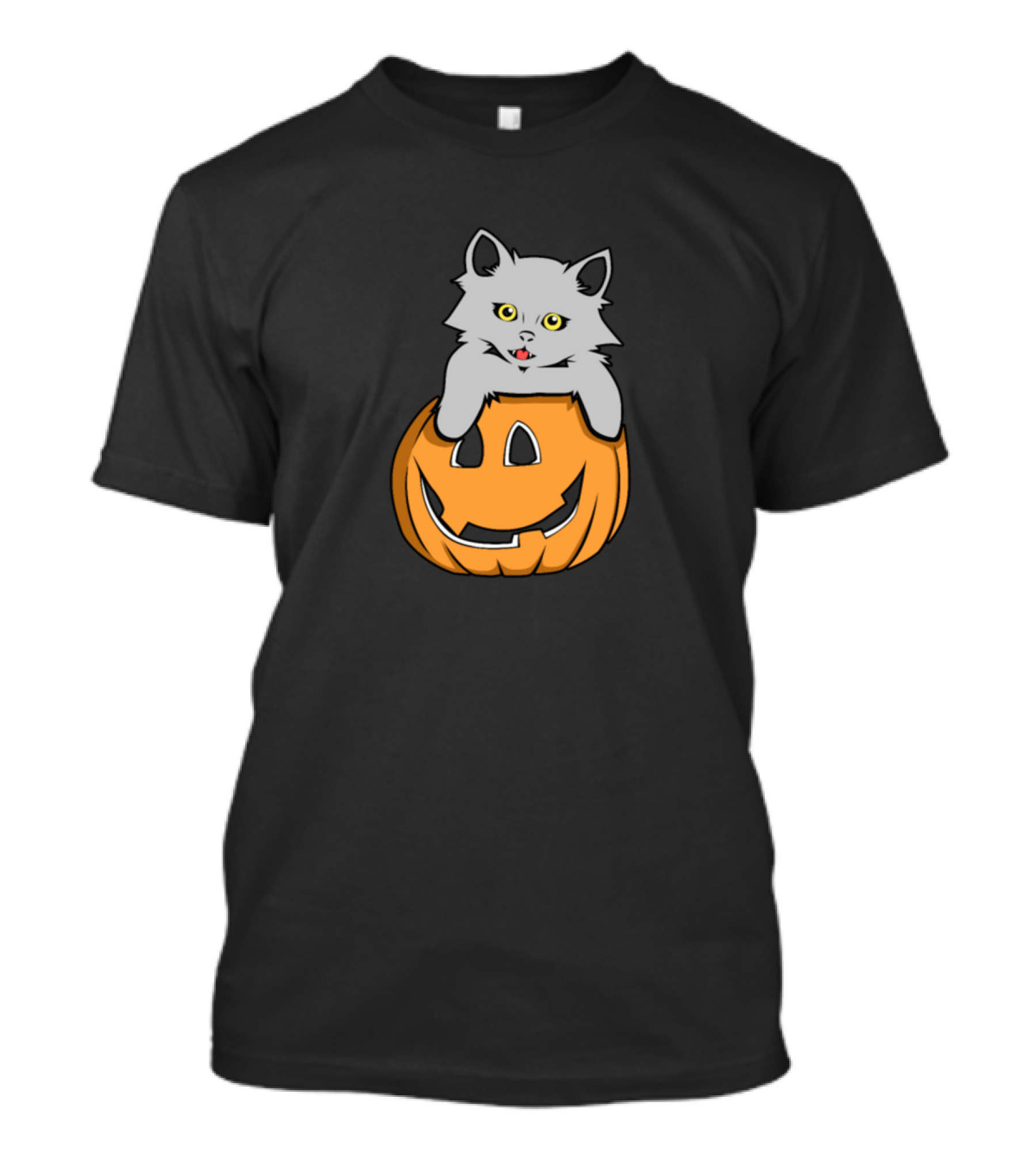 Cute Kawaii Cat In Pumpkin T-Shirt