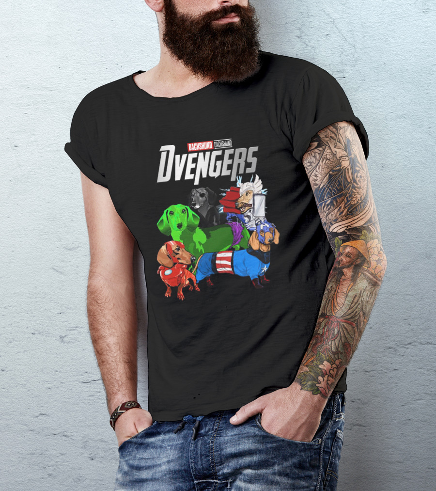 Dvengers Dachshund Dogs As Superhero Avengers Characters T-Shirt