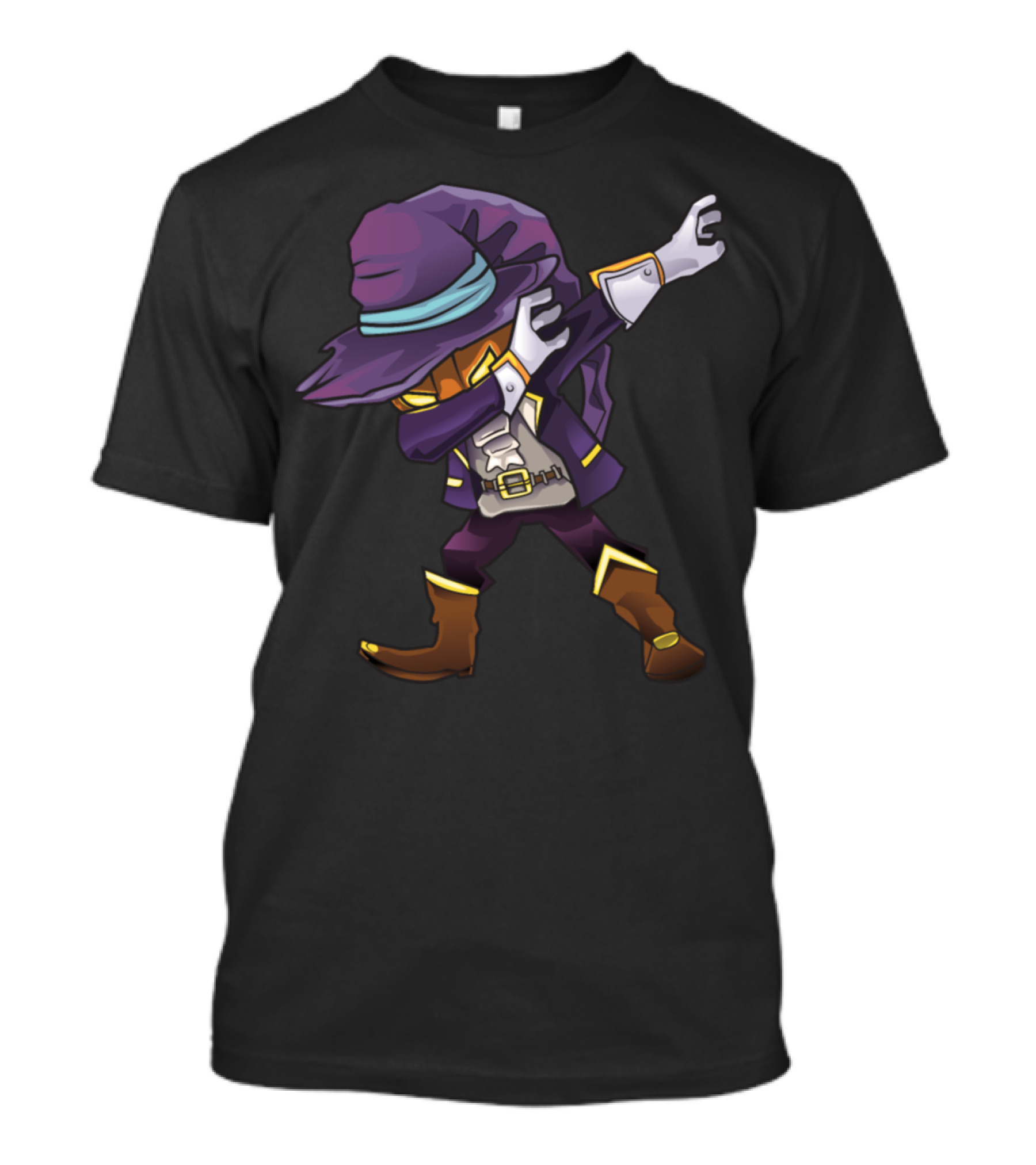 Pumpkin Wizard Dabbing Halloween Costume Pose Magic Dance T-Shirt