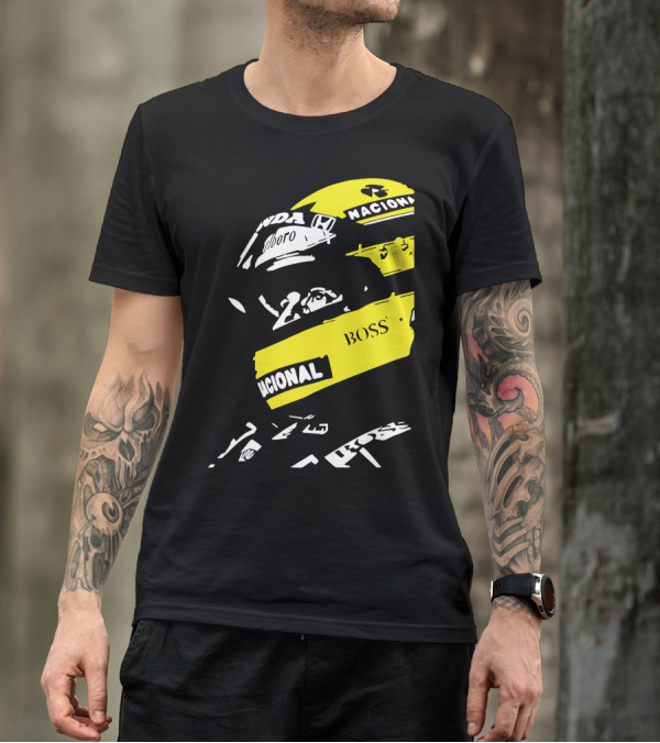 AYRTON SENNA F1 Helmet Nacional Boss Honda T-Shirt