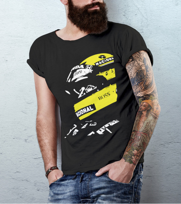 AYRTON SENNA F1 Helmet Nacional Boss Honda T-Shirt