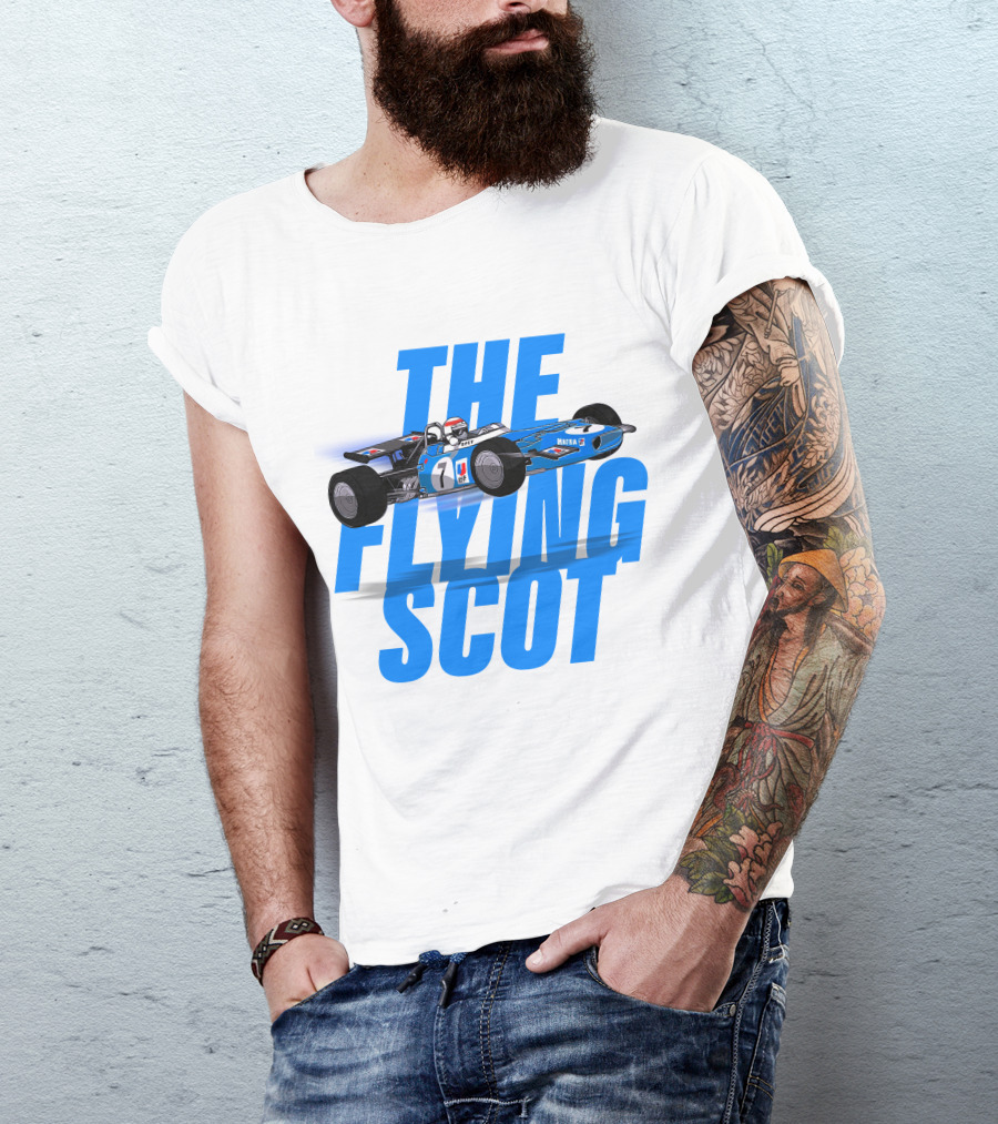 The Flying Scot Jackie Stewart Racing Legend Formula One Car T-Shirt