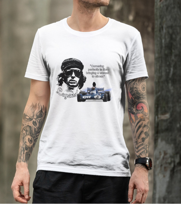 Jackie Stewart Cornering Perfectly Legend T-Shirt