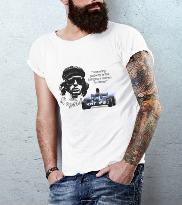 Jackie Stewart Cornering Perfectly Legend T-Shirt