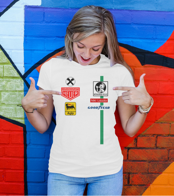 Heuer Chronograph Agip Römerquelle Niki Lauda Goodyear T-Shirt