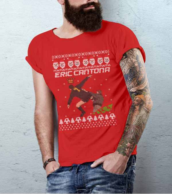 Eric Cantona Iconic Jump Festive T-Shirt