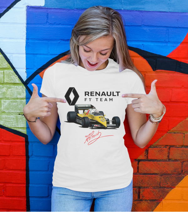 Renault F1 Team Alain Prost Racing Car Signature T-Shirt