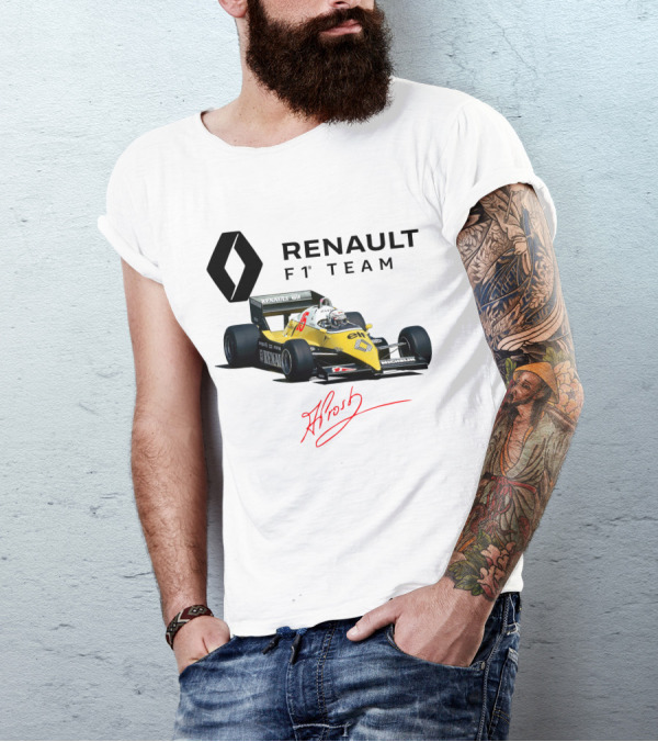 Renault F1 Team Alain Prost Racing Car Signature T-Shirt