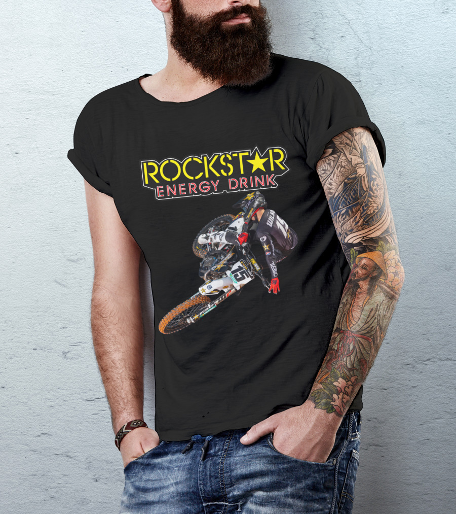 Dean Wilson 15 Rockstar Energy Drink Motocross Racing Team T-Shirt