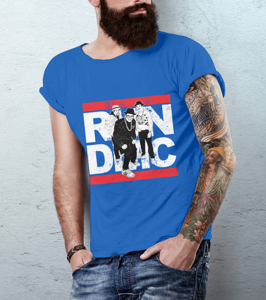 Run DMC 53 Hip Hop Legends Graphic Red Stripes T-Shirt