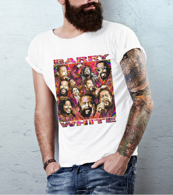 BARRY WHITE 31 Collage Of Iconic Vocal Performances T-Shirt