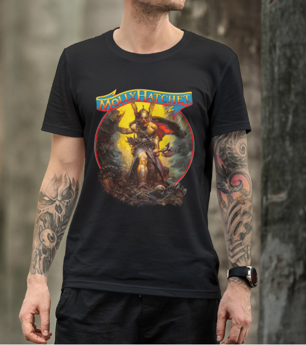 Molly Hatchet Flirting With Disaster Viking Warrior Fantasy T-Shirt