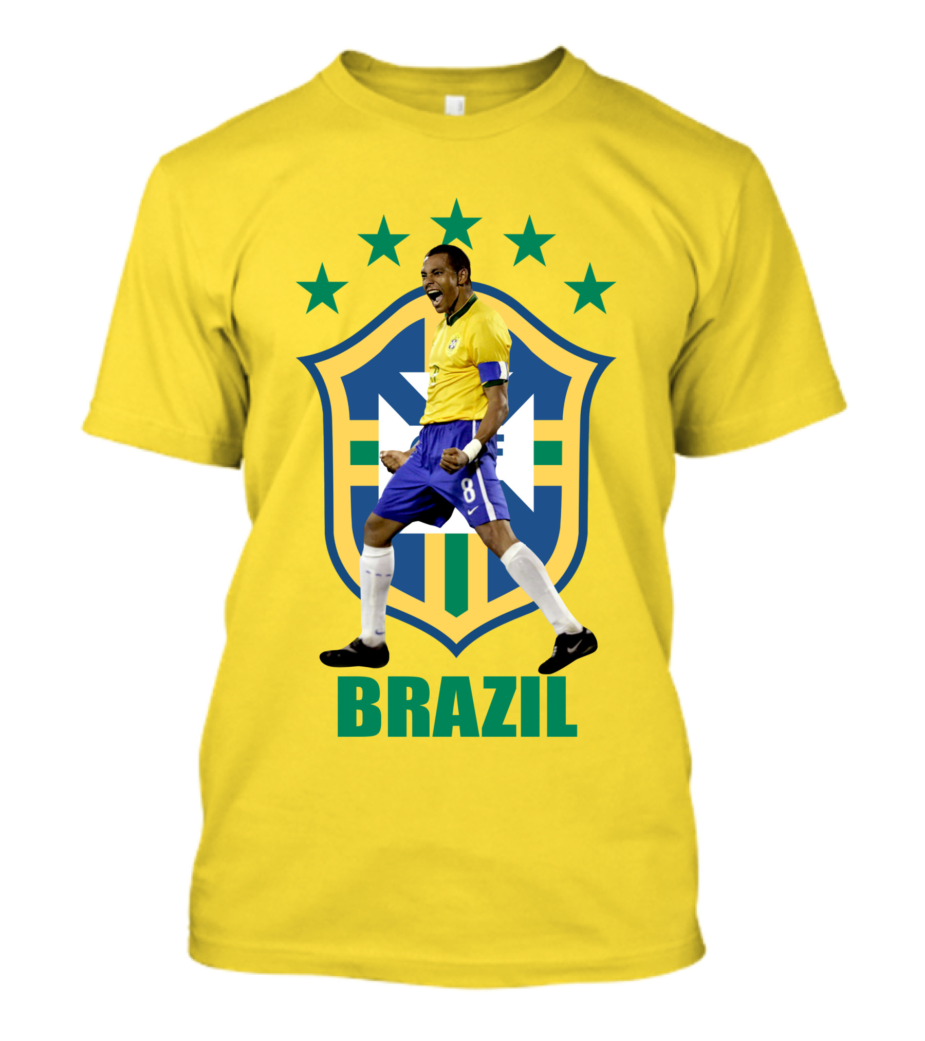 Gilberto Brazil Soccer Star With Shield And Stars T-Shirt