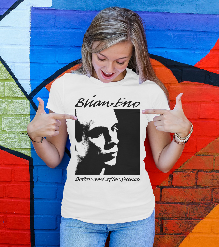 Brian Eno Before And After Science Album Face Black And White Profile T-Shirt