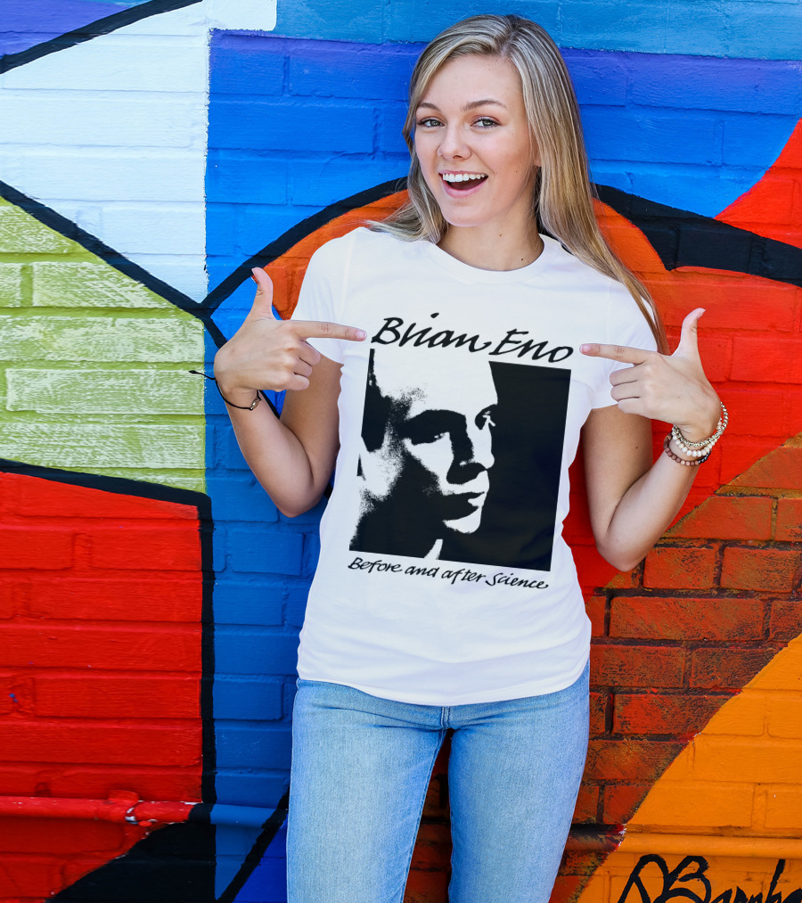 Brian Eno Before And After Science Album Face Black And White Profile T-Shirt
