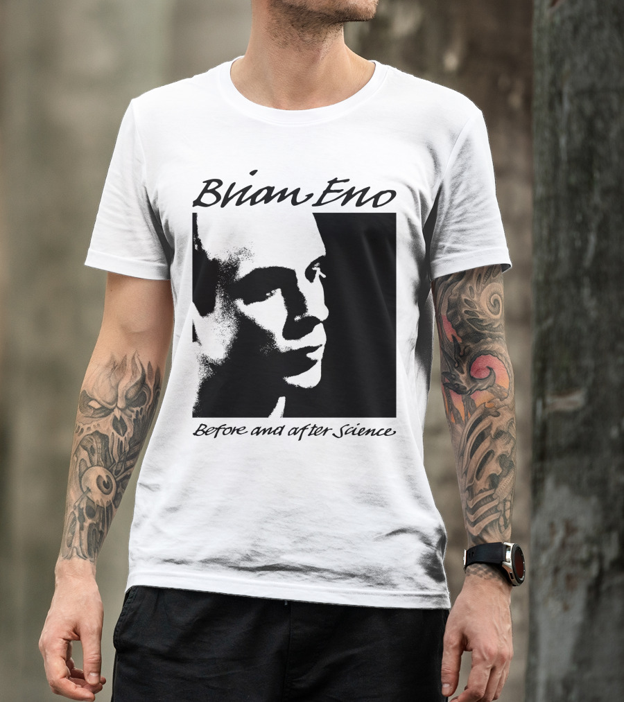 Brian Eno Before And After Science Album Face Black And White Profile T-Shirt
