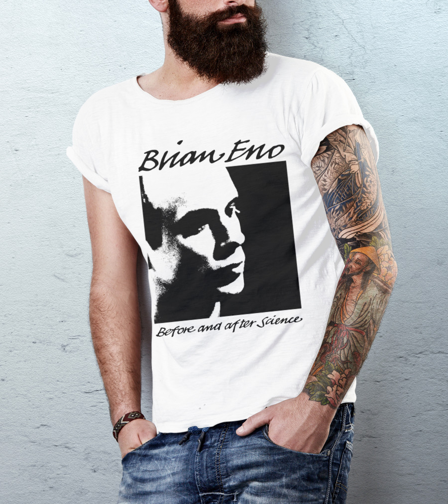 Brian Eno Before And After Science Album Face Black And White Profile T-Shirt