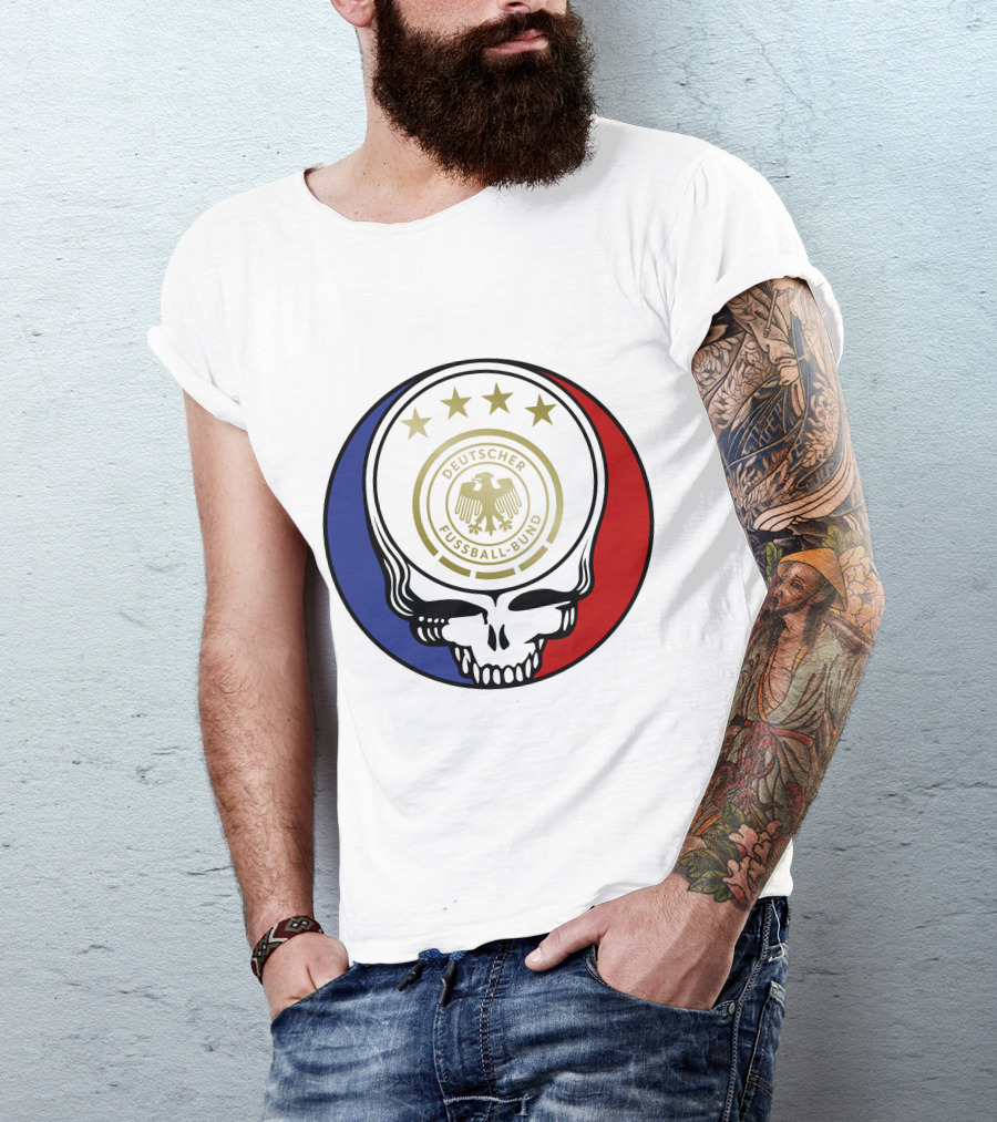 Germany Football Team Deutscher Fussball-Bund Grateful Dead Skull T-Shirt