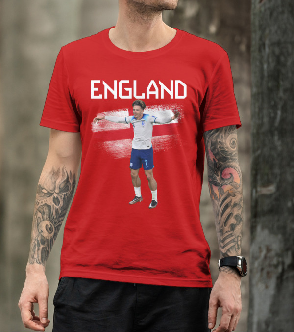 Jack Grealish England Soccer Celebration St George's Cross T-Shirt