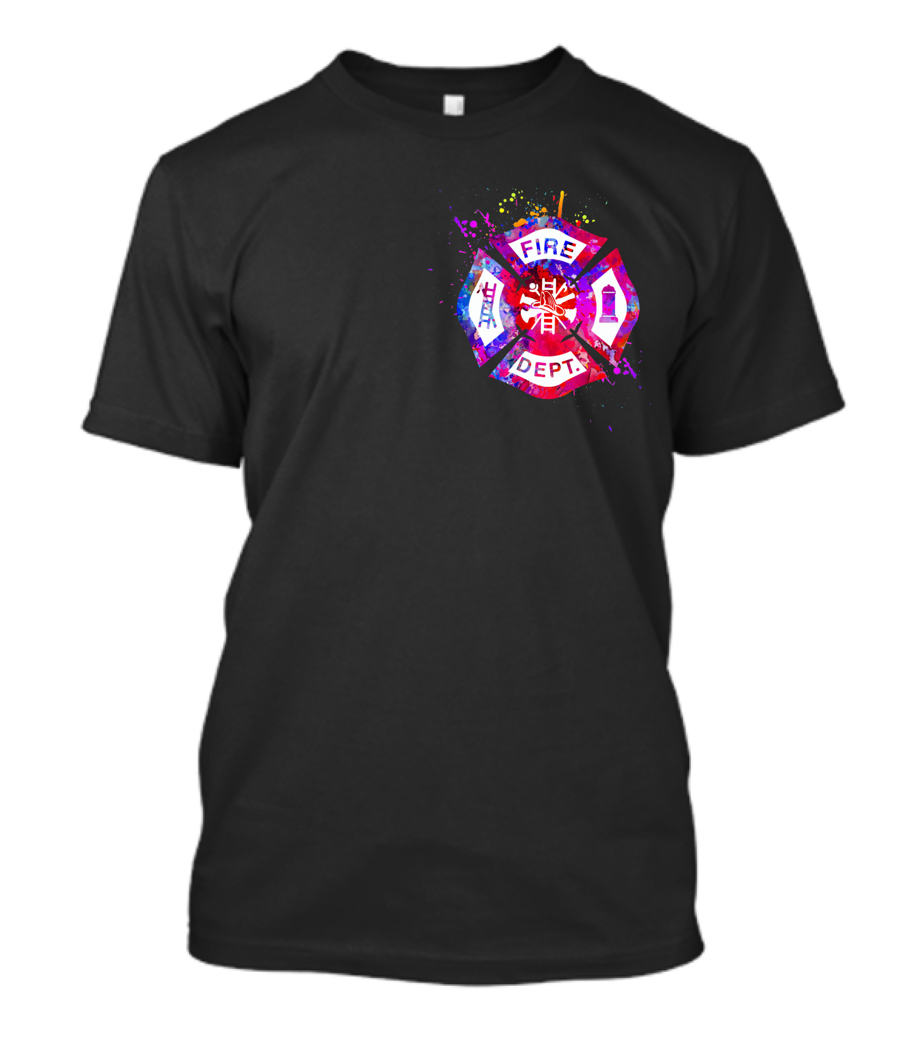 Firefighter's Girl Keep Back 200ft Fire Dept Maltese Cross Badge T-Shirt