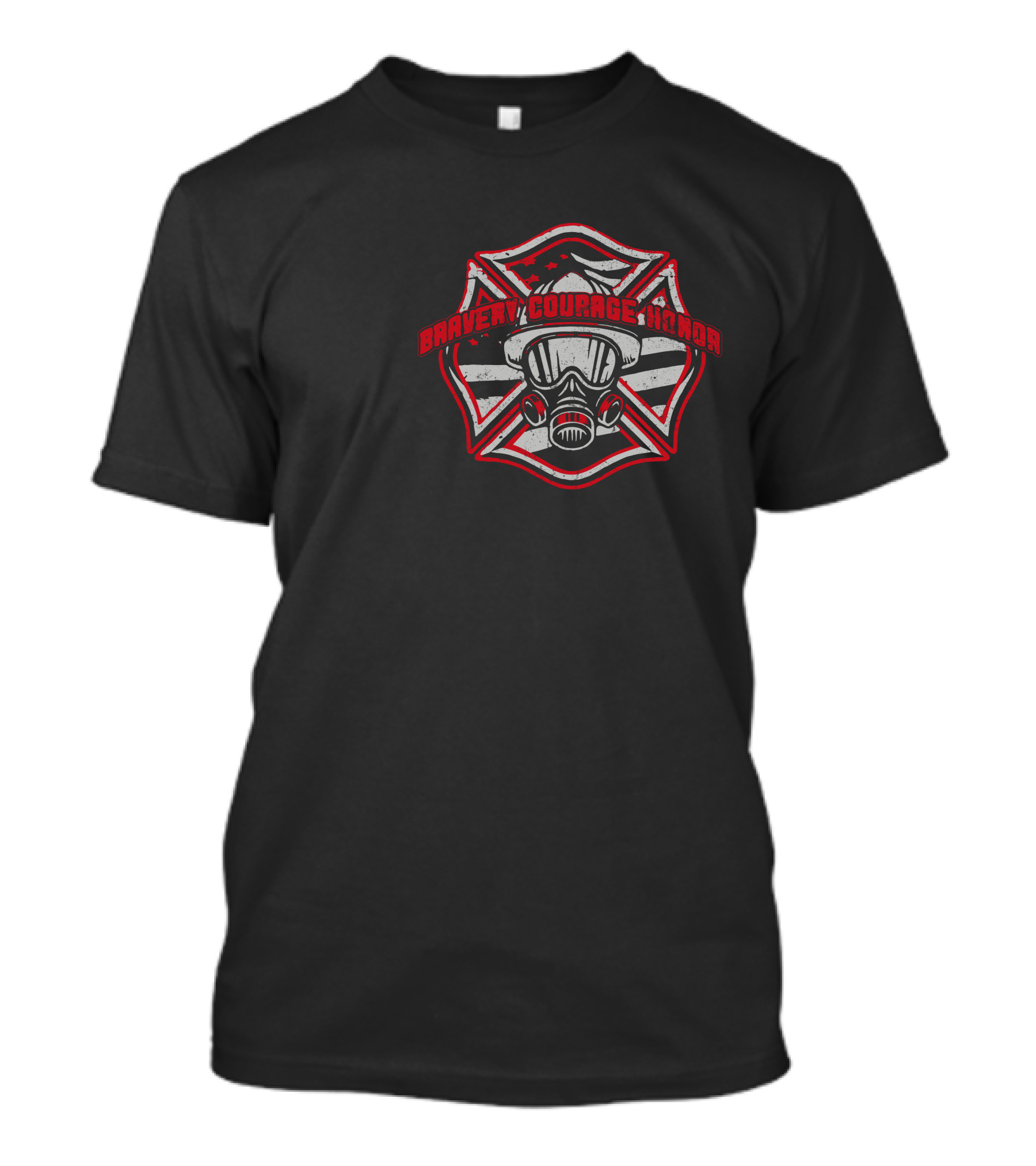 BRAVERY COURAGE HONOR Gas Mask Badge T-Shirt