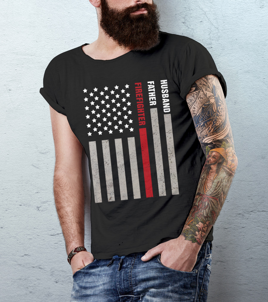 FIREFIGHTER BAR GRAPH RED STRIPE T-Shirt