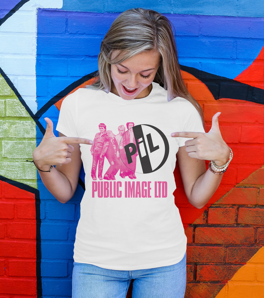 Public Image Ltd PiL Band Logo Pink T-Shirt
