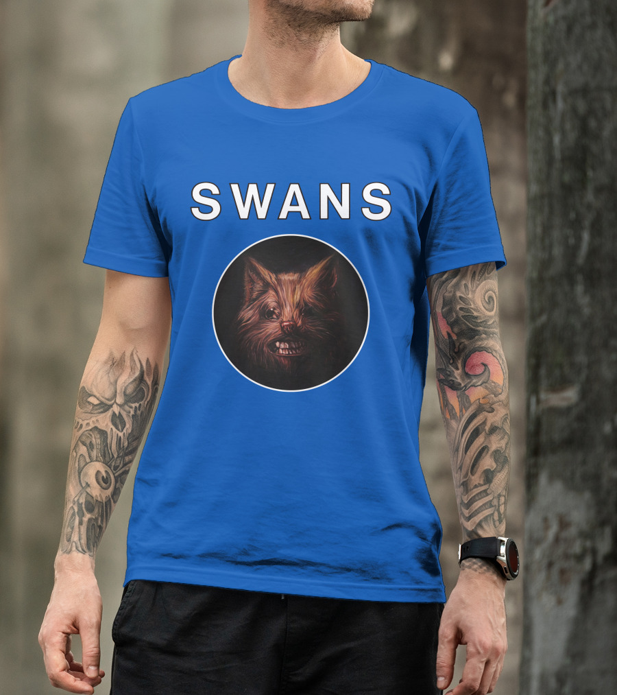 SWANS Ferocious Feline Face T-Shirt