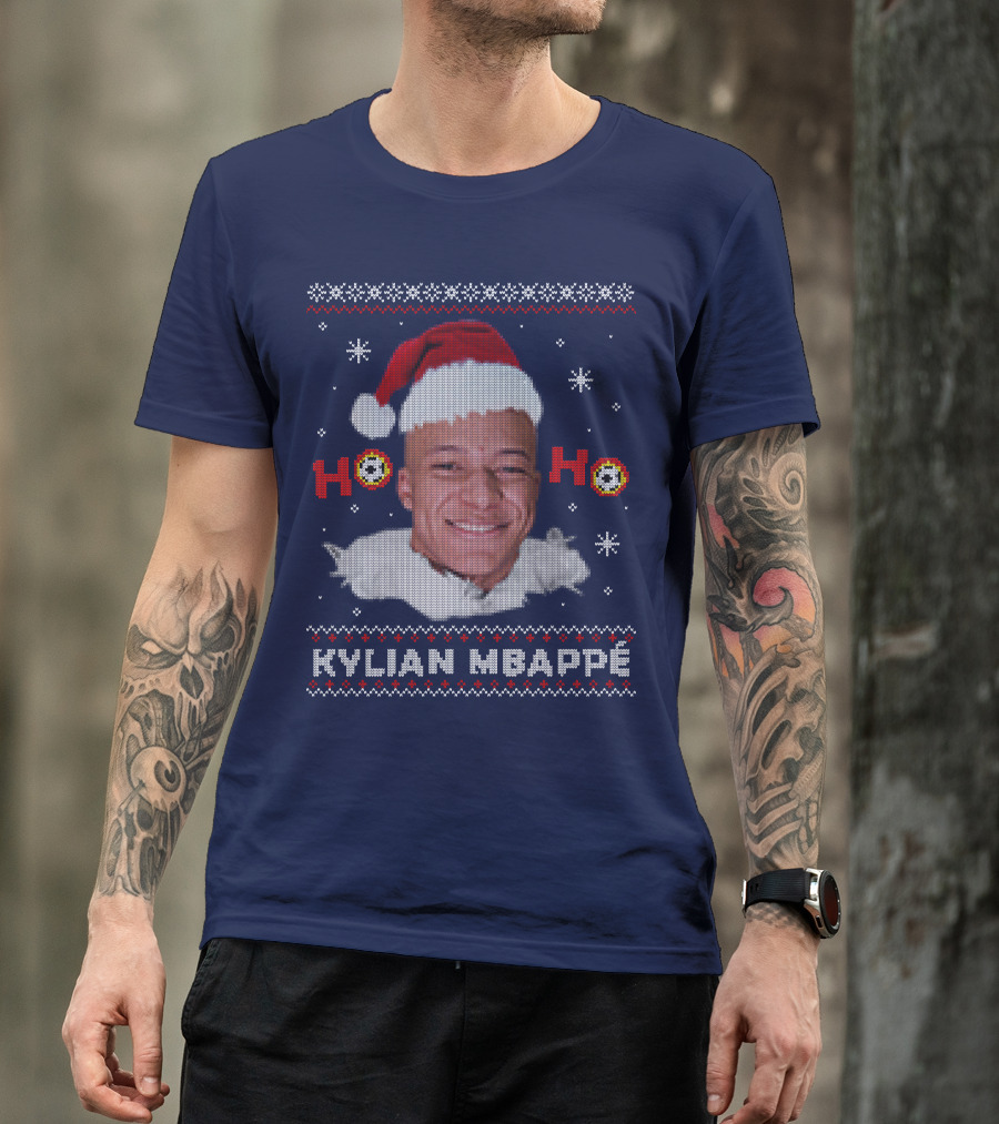 Kylian Mbappe Ho Ho Christmas Santa Hat T-Shirt
