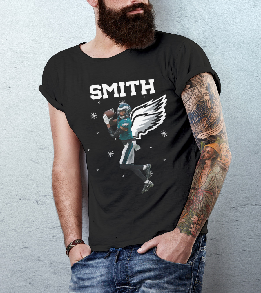 Smith DeVonta Eagles Wings Christmas PE T-Shirt