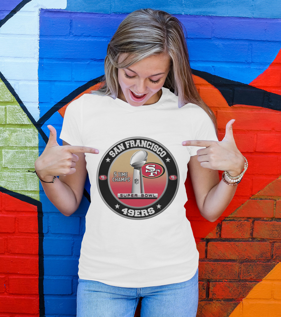 San Francisco 49ers Super Bowl 5 Time Champs NFL T-Shirt