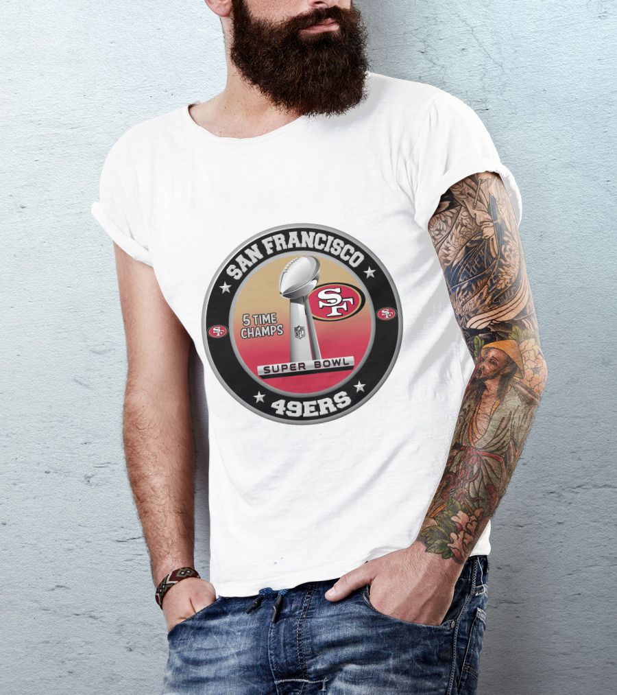 San Francisco 49ers Super Bowl 5 Time Champs NFL T-Shirt