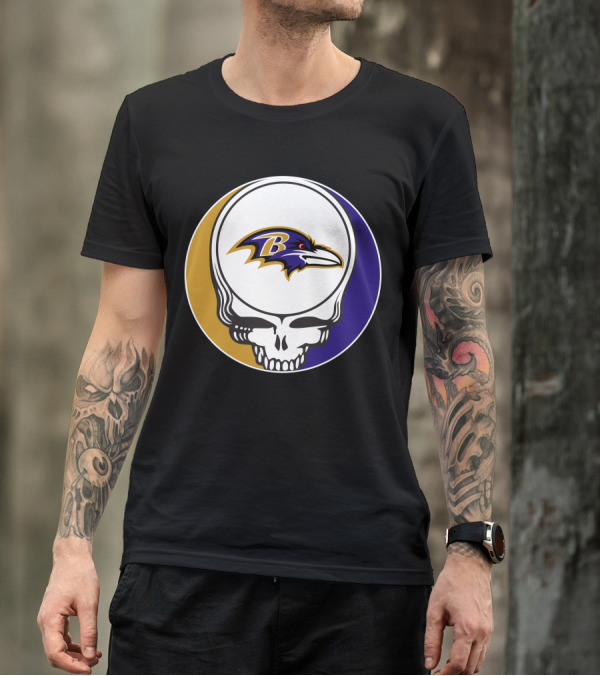 Baltimore Ravens Skull T-Shirt