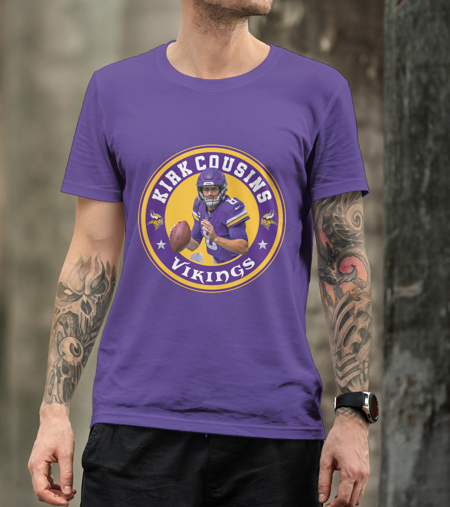 Kirk Cousins Minnesota Vikings Football Quarterback NFL Logo Circle T-Shirt