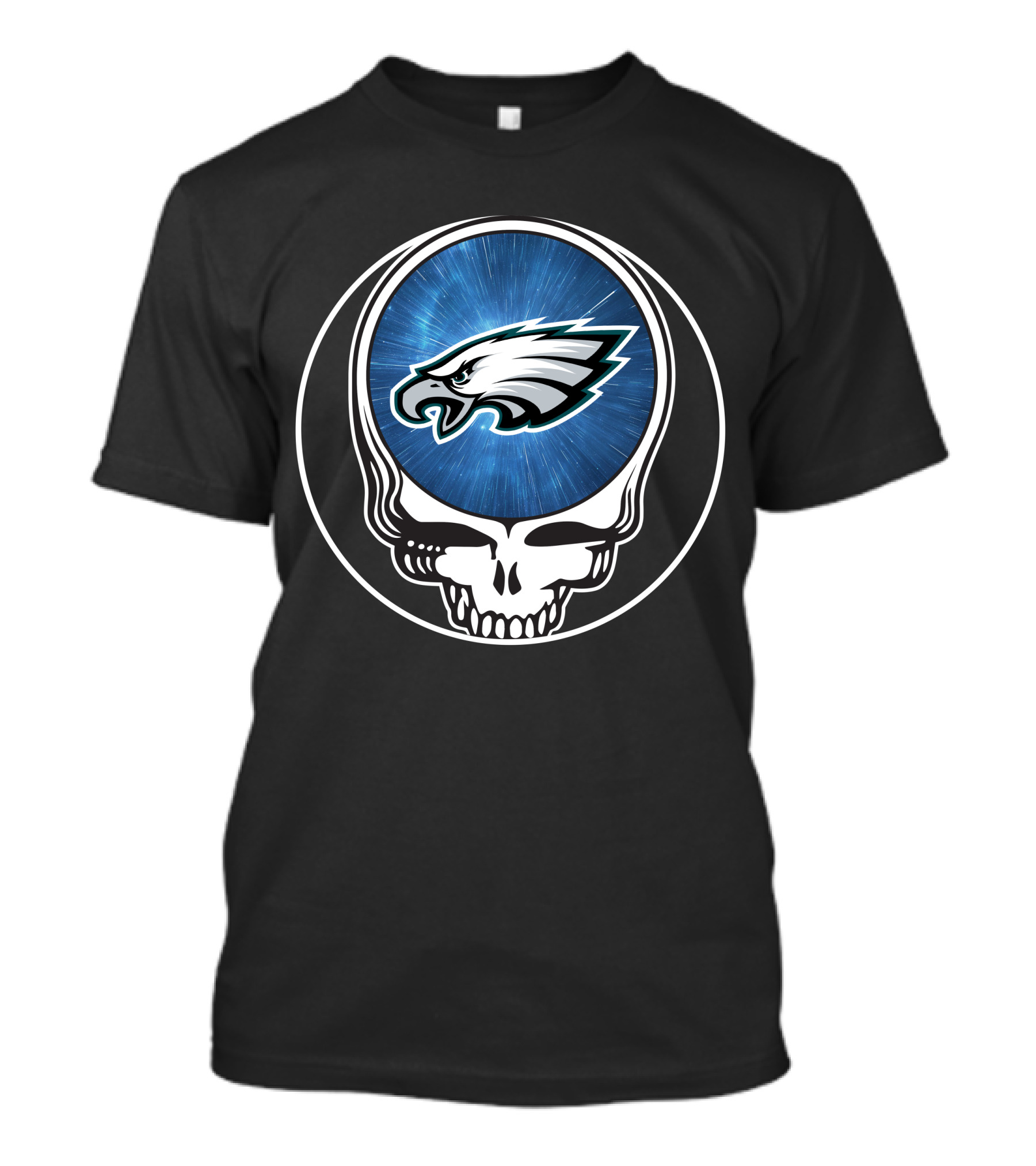 Philadelphia Eagles Grateful Dead Skull Logo Fusion T-Shirt