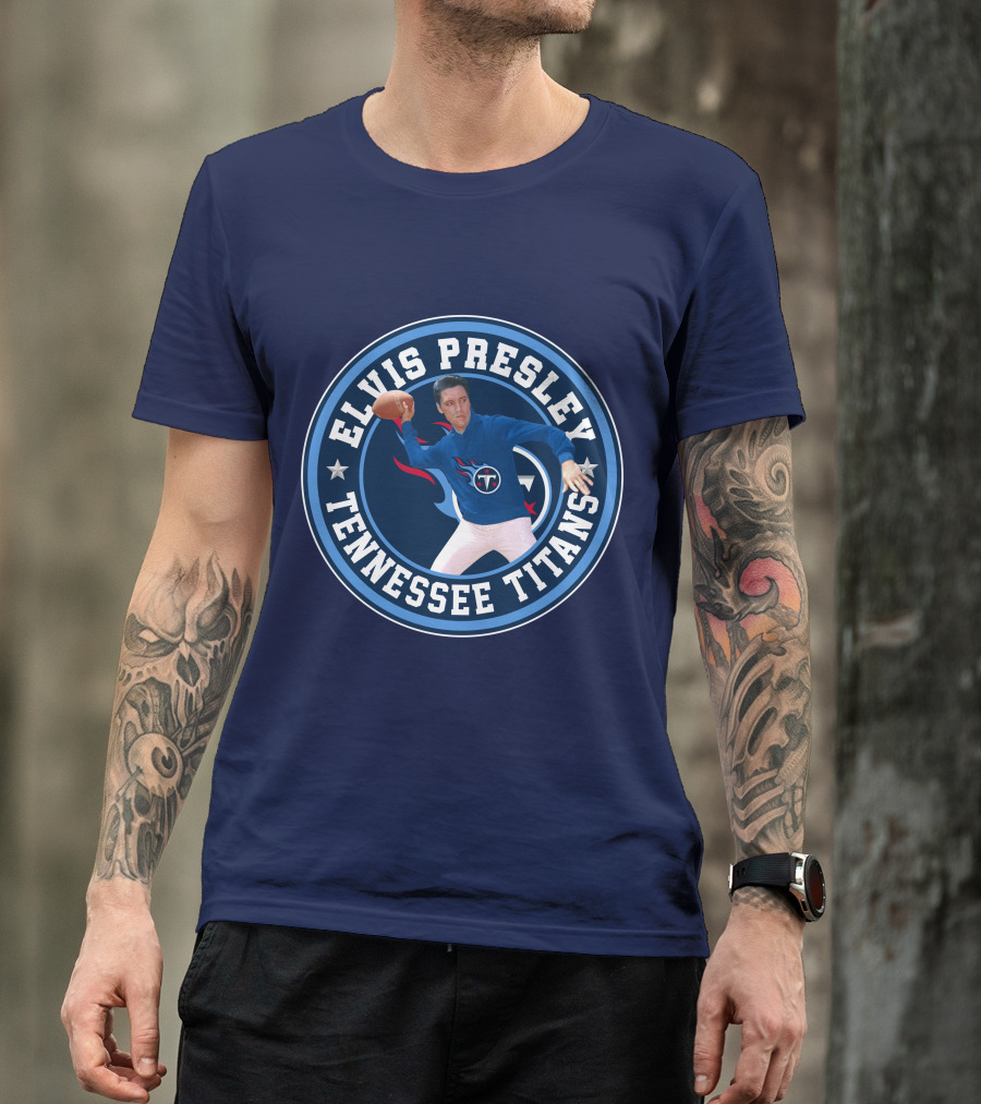 Elvis Presley Tennessee Titans Football T-Shirt