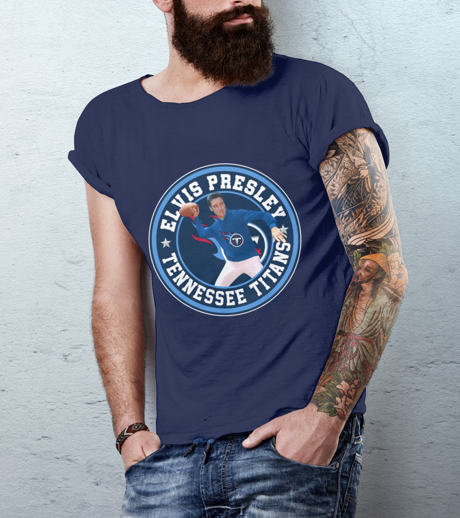 Elvis Presley Tennessee Titans Football T-Shirt