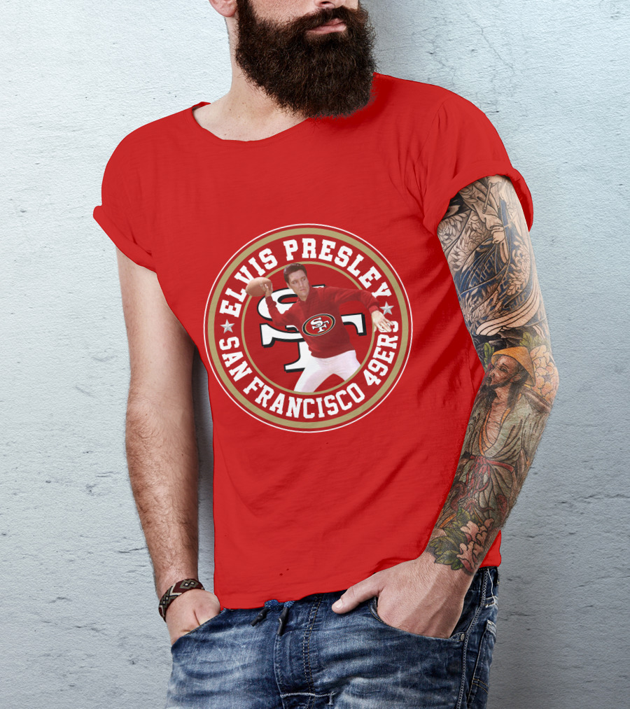Elvis Presley San Francisco 49ers Football Player Circle T-Shirt