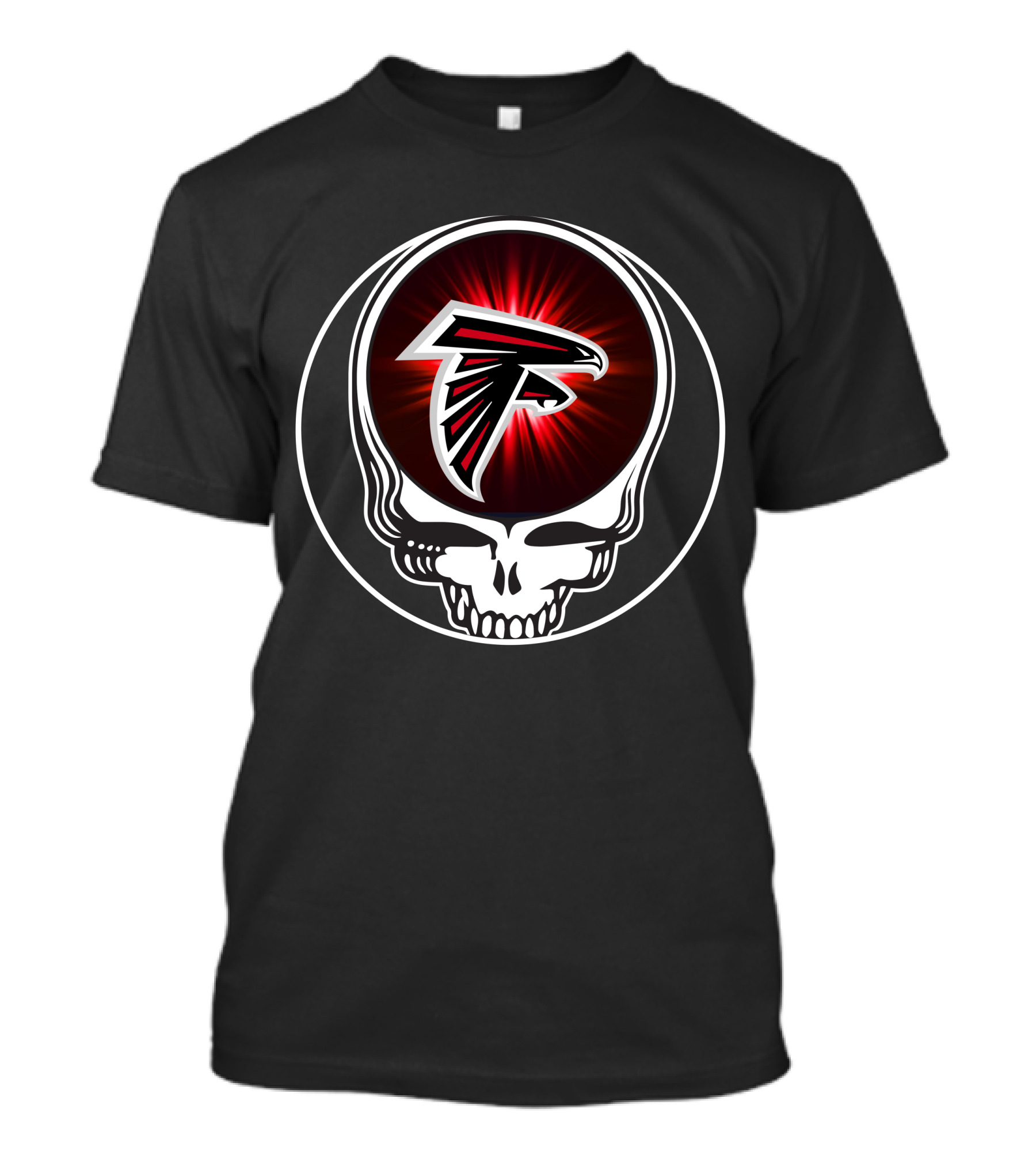 Atlanta Falcons Logo Red Aura Skull T-Shirt