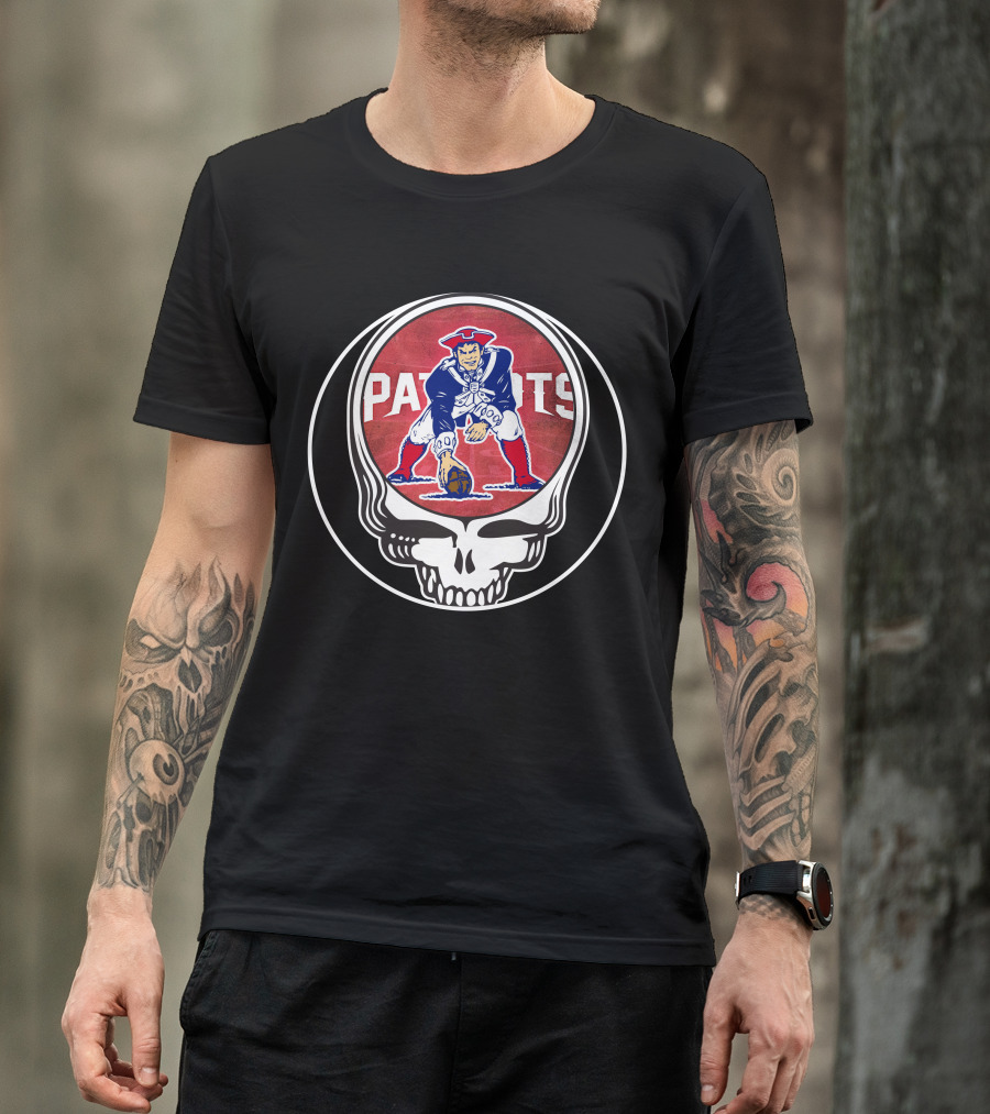 Patriots New England Skull Grateful Dead T-Shirt