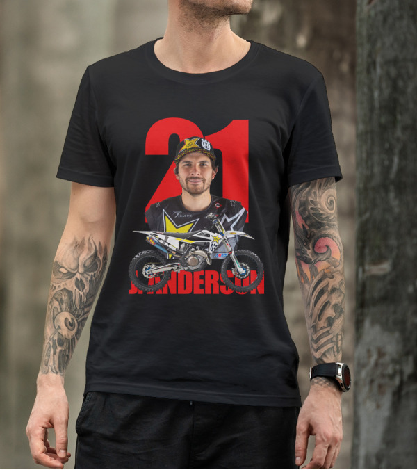 Jason Anderson 21 Motocross Star With Bike And Number T-Shirt