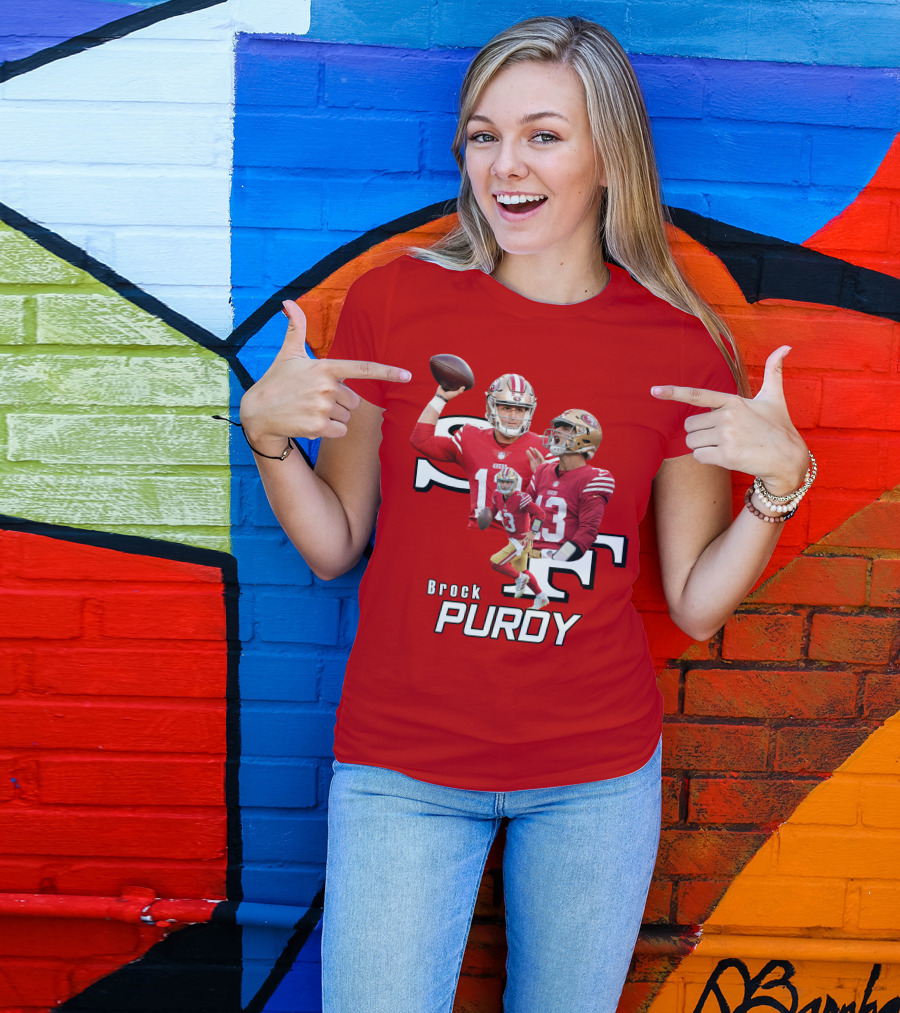 Brock Purdy NFL Quarterback Action Collage T-Shirt