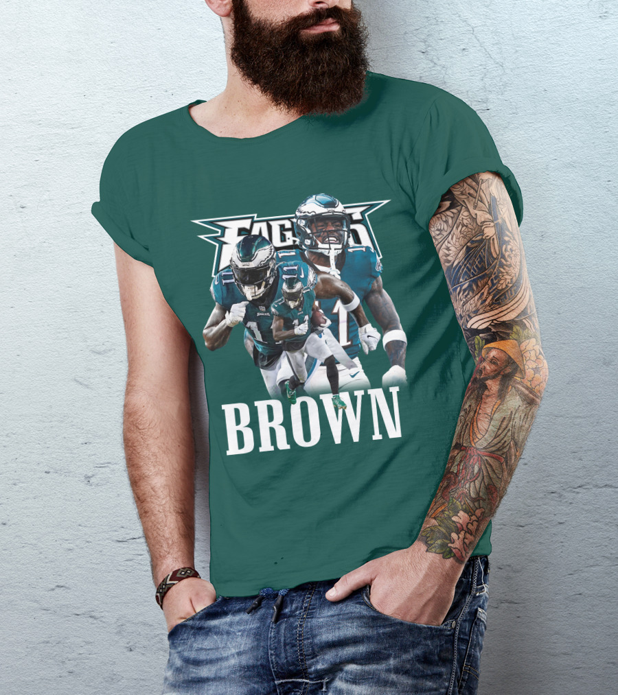 Philadelphia Eagles AJB11 Football Action Collage T-Shirt