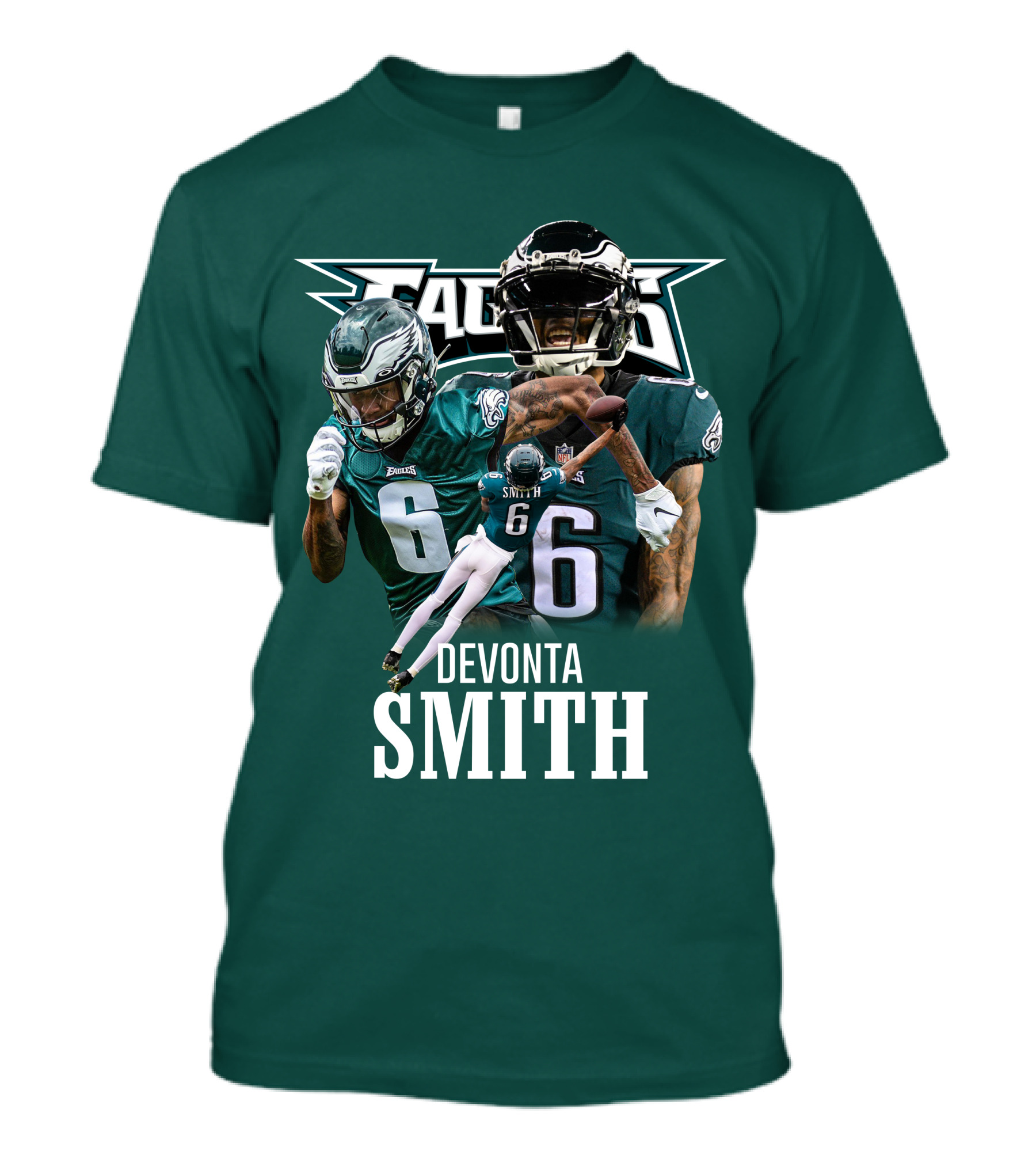 Eagles Smith 6 Football Action Collage T-Shirt