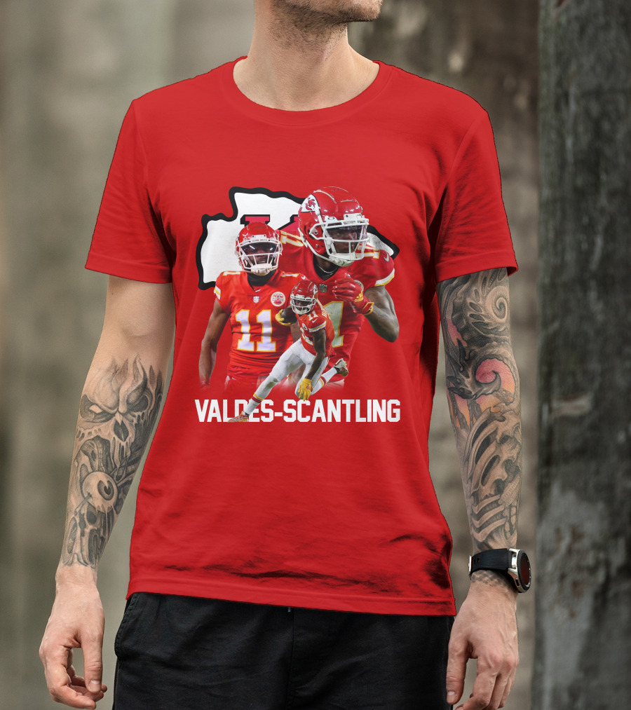 MVS11 Kansas City Football Wide Receiver Red Jersey Chiefs Player T-Shirt