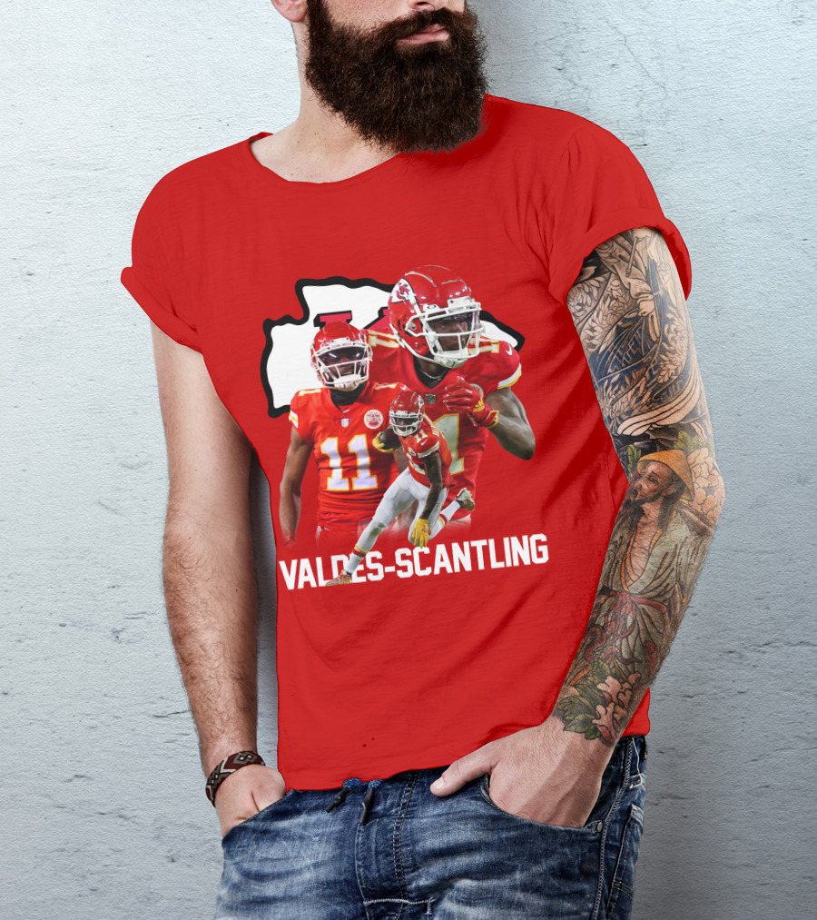 MVS11 Kansas City Football Wide Receiver Red Jersey Chiefs Player T-Shirt