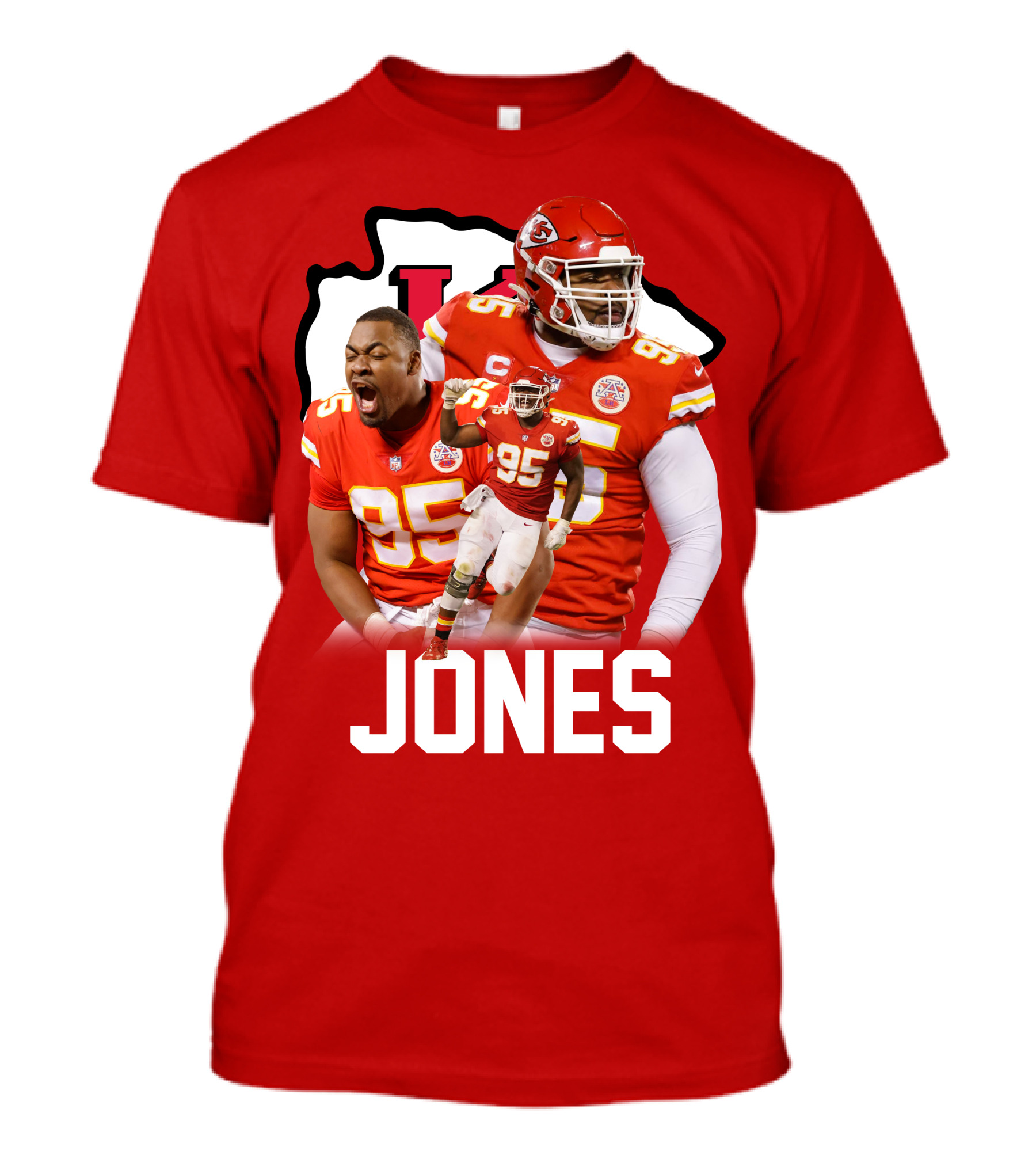 Kansas City Chiefs CJ95 Football Star Player Montage T-Shirt