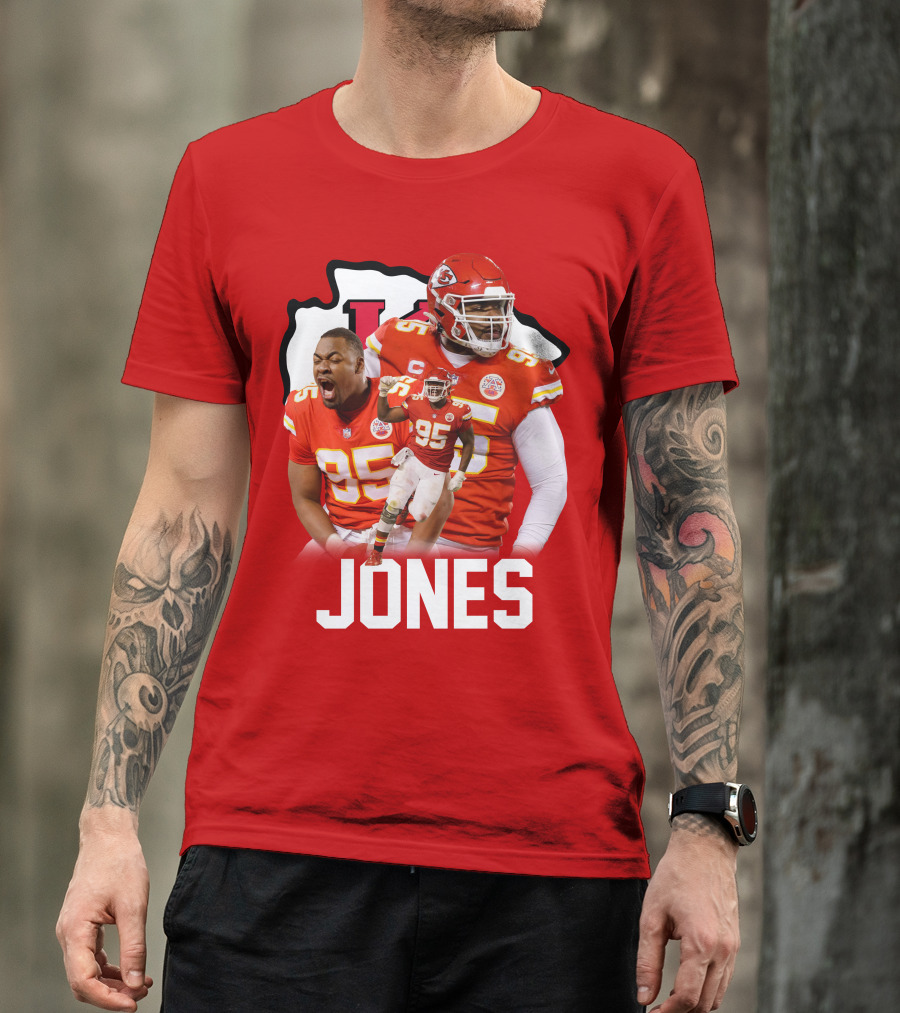 Kansas City Chiefs CJ95 Football Star Player Montage T-Shirt