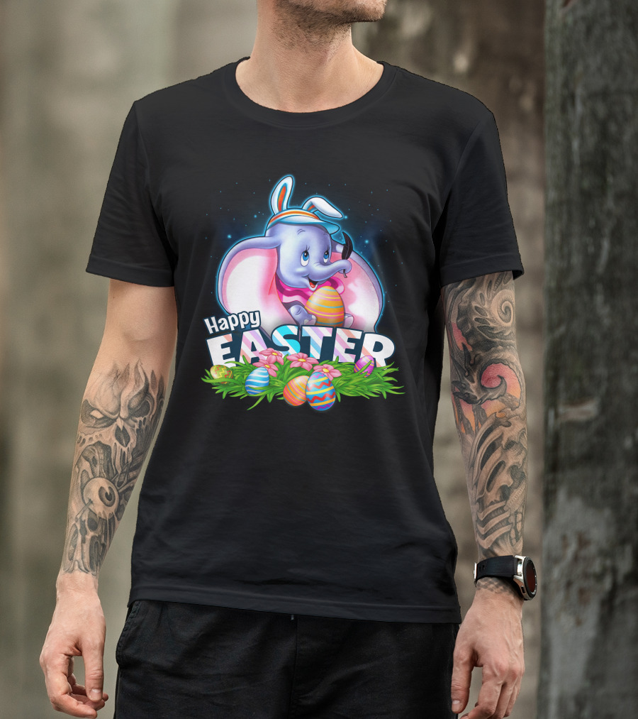 Happy Easter Dumbo With Colorful Easter Eggs T-Shirt